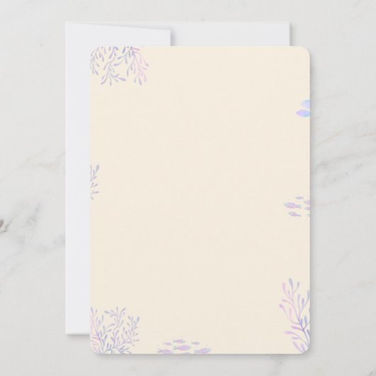 Minimalistische Blauw- en Cream-meisjesfeestdag Kaart (Achterkant)