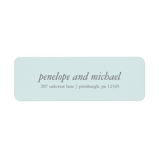 Minimalistische blauw en wit bruiloft Adresetikett Etiket (Voorkant)