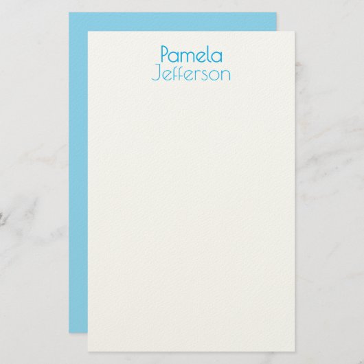 Minimalistische blauw en wit professionele moderne briefpapier (Voorkant / Achterkant)