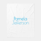 Minimalistische blauw en wit professionele moderne fleece deken (Voorkant)