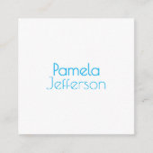 Minimalistische blauw en wit professionele moderne informatiekaartje (Voorkant)