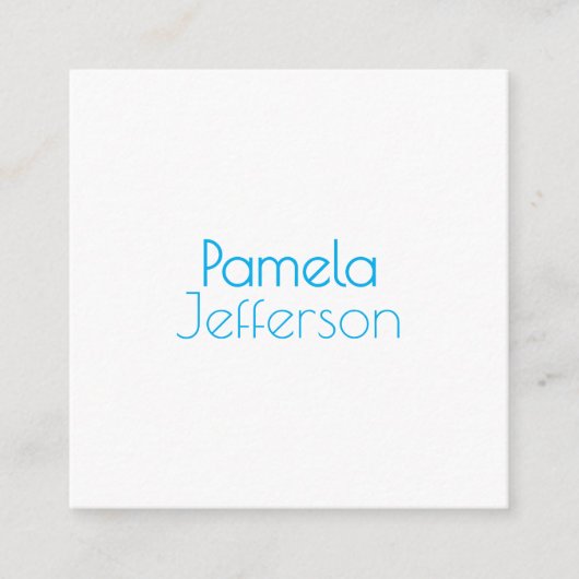 Minimalistische blauw en wit professionele moderne informatiekaartje (Voorkant)