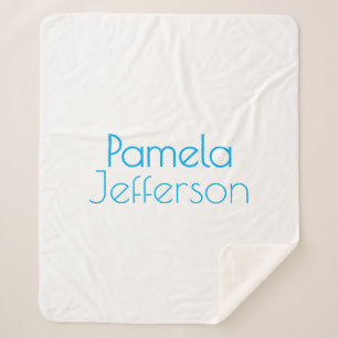 Minimalistische blauw en wit professionele moderne sherpa deken