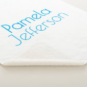 Minimalistische blauw en wit professionele moderne sherpa deken (3/4)