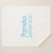 Minimalistische blauw en wit professionele moderne sherpa deken (Voorkant (horizontaal))