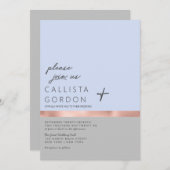 Minimalistische Blauw Grijs Roos Goud Kleur Block  Kaart (Voorkant / Achterkant)