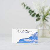 Minimalistische blauw-witte bewolkte hemel massage visitekaartje (Staand voorkant)