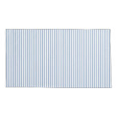 Minimalistische blauw witte verticale streep kussensloop (Achterkant)