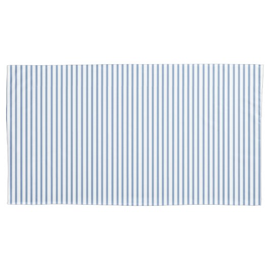 Minimalistische blauw witte verticale streep kussensloop (Voorkant)