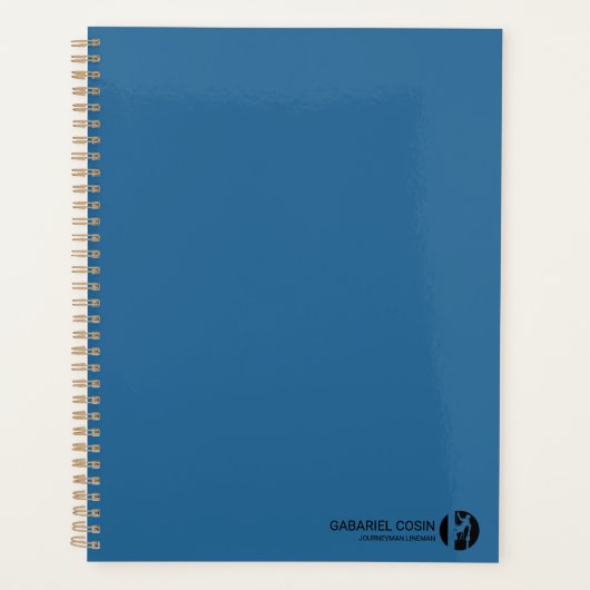 Minimalistische Blauwdruk Lijnwerker Planner (Voorkant)