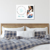 Minimalistische Blauwe 1e Moederdag Aangepaste Aan Canvas Afdruk (Insitu (Slaapkamer))