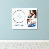 Minimalistische Blauwe 1e Moederdag Aangepaste Aan Canvas Afdruk (Insitu (Houten vloer))