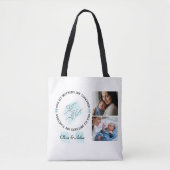 Minimalistische Blauwe 1e Moederdag Aangepaste Aan Tote Bag (Voorkant)