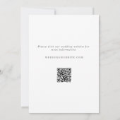 Minimalistische blauwe aquarel distel trouw QR-cod Save The Date (Achterkant)