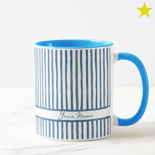 Minimalistische Blauwe Aquarel Strepen Aangepaste Mok