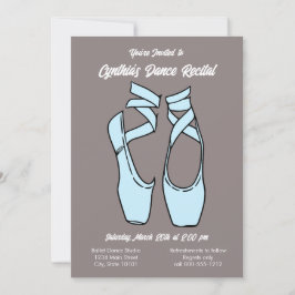 Minimalistische blauwe balletuitnodiging kaart