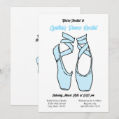 Minimalistische blauwe balletuitnodiging kaart (Voorkant / Achterkant)