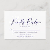 Minimalistische Blauwe Bloemen RSVP Kaart – Alstub (Achterkant)