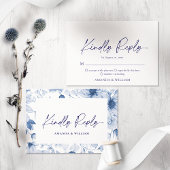 Minimalistische Blauwe Bloemen RSVP Kaart – Alstub