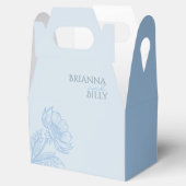 Minimalistische blauwe bloemenbruiloft bedankdoosjes (Geopend)