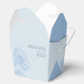 Minimalistische blauwe bloemenbruiloft bedankdoosjes (Geopend)