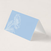 Minimalistische blauwe bloemenbruiloft dank u kaar kaart (Achterkant)