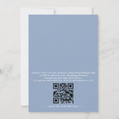 Minimalistische Blauwe Bloemige Elegante QR Code T Kaart (Achterkant)