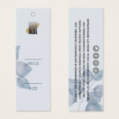 Minimalistische blauwe botanische kleding swing pr mini visitekaartjes (Voorkant /achterkant)