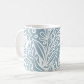 Minimalistische blauwe botanische mok (Voorkant links)