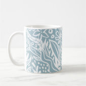 Minimalistische blauwe botanische mok (Links)