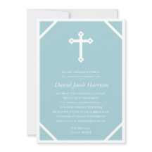 Minimalistische Blauwe Boys Eerste Communie