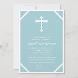 Minimalistische Blauwe Boys Eerste Communie Kaart