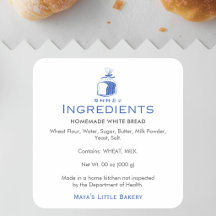 Minimalistische blauwe broodlafinfredienten produc