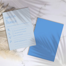 Minimalistische Blauwe Bruiloft RSVP