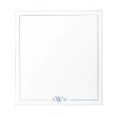 Minimalistische blauwe drieletterige monogram notitieblok (Voorkant)