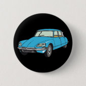 Minimalistische blauwe DS19 La Déesse illustratie Ronde Button 5,7 Cm (Voorkant)