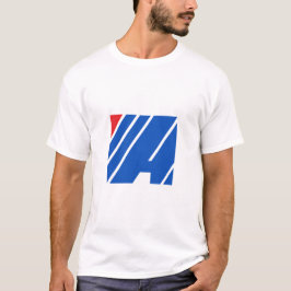 Minimalistische Blauwe en Rode Geometrische Streep T-shirt