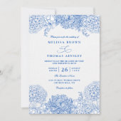 Minimalistische Blauwe en Witte Elegante QR Code H Kaart (Voorkant)