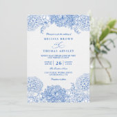 Minimalistische Blauwe en Witte Elegante QR Code H Kaart (Staand voorkant)