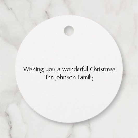 Minimalistische Blauwe en Witte Sneeuwvlok Favorie Bedankjes Labels (Achterkant)