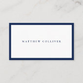 Minimalistische Blauwe Frame Luxe Visitekaartje (Voorkant)