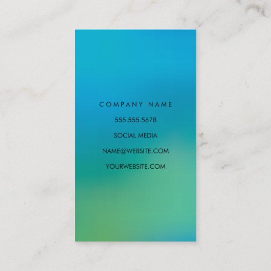 Minimalistische Blauwe Groene Mix Visitekaartje (Achterkant)