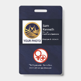 Minimalistische blauwe Grunge foto sjabloon gezond Badge