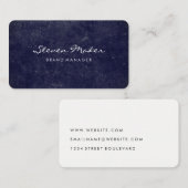 Minimalistische Blauwe Grunge Visitekaartje (Voorkant / Achterkant)