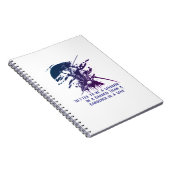 Minimalistische Blauwe Inkt Samoerai Krijger Spira Notitieboek (Rechterzijde)