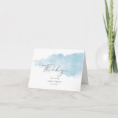 Minimalistische blauwe jongen Doop dank u Kaart (Voorkant)