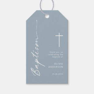 Minimalistische Blauwe Kleur Dop dank u label Cadeaulabel