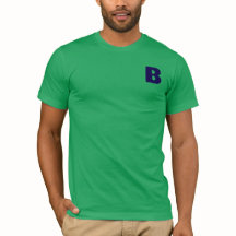 Minimalistische Blauwe Monogram Moderne Groene T-S