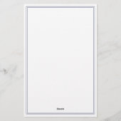 Minimalistische Blauwe Monogram Twee Randen Briefpapier (Achterkant)