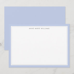 Minimalistische blauwe naamkaart met dubbele rand notitiekaartje